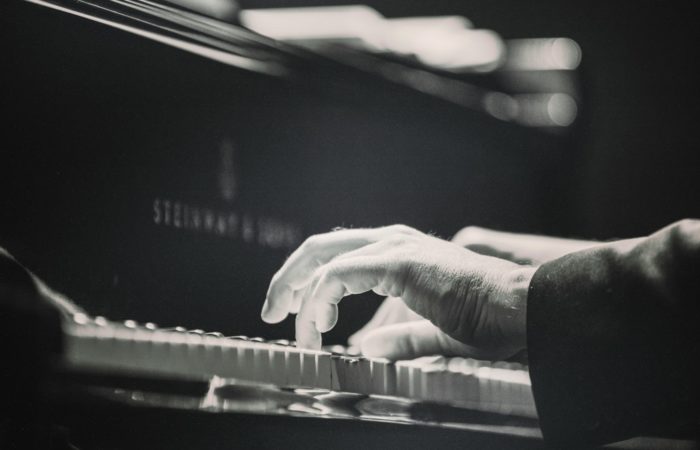 person playing piano